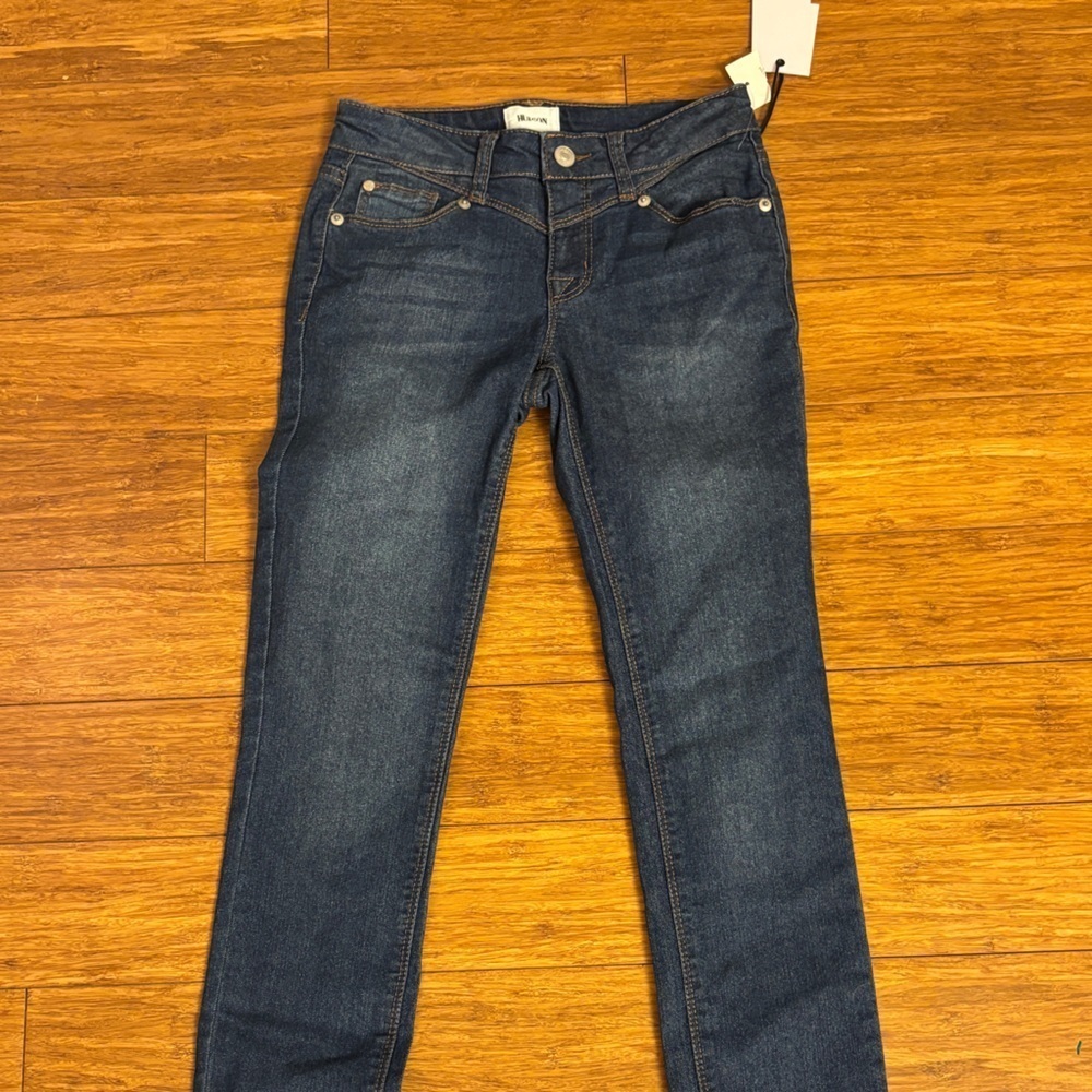 Nwt hudson Classic Blue Jeans with detailed waist girls 14